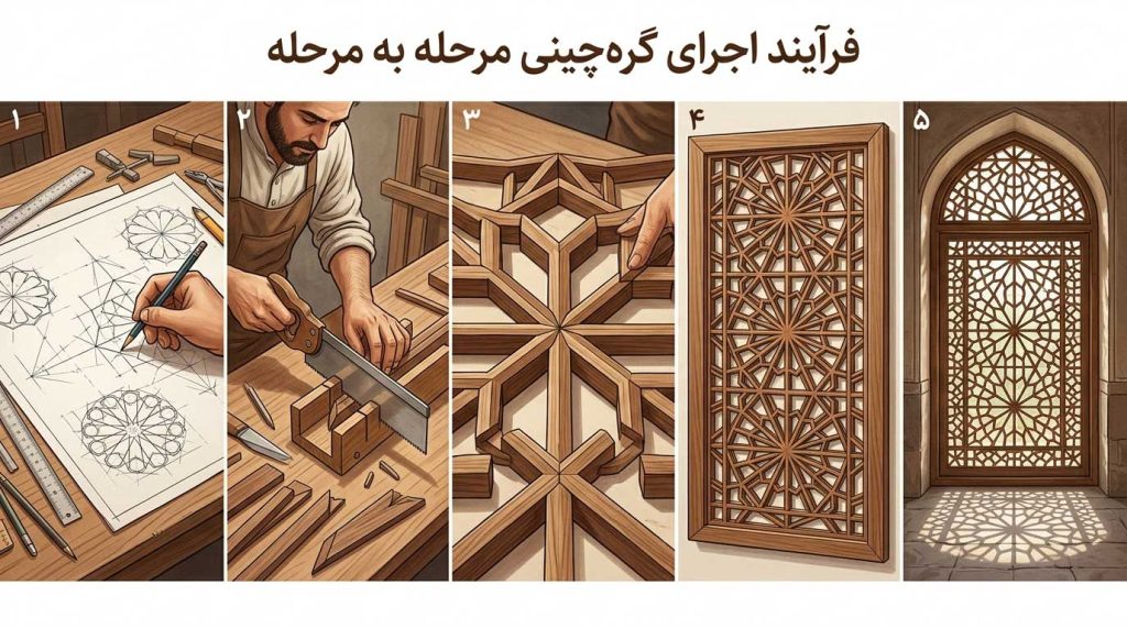 فرآیند اجرای گره‌چینی مرحله به مرحله