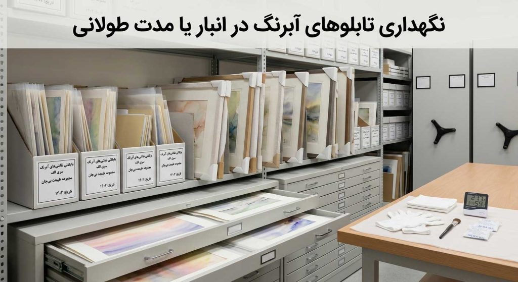 نگهداری تابلوهای آبرنگ در انبار یا مدت طولانی
