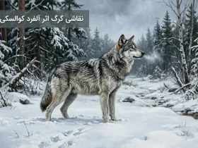 نقاشی گرگ اثر آلفرد کوالسکی