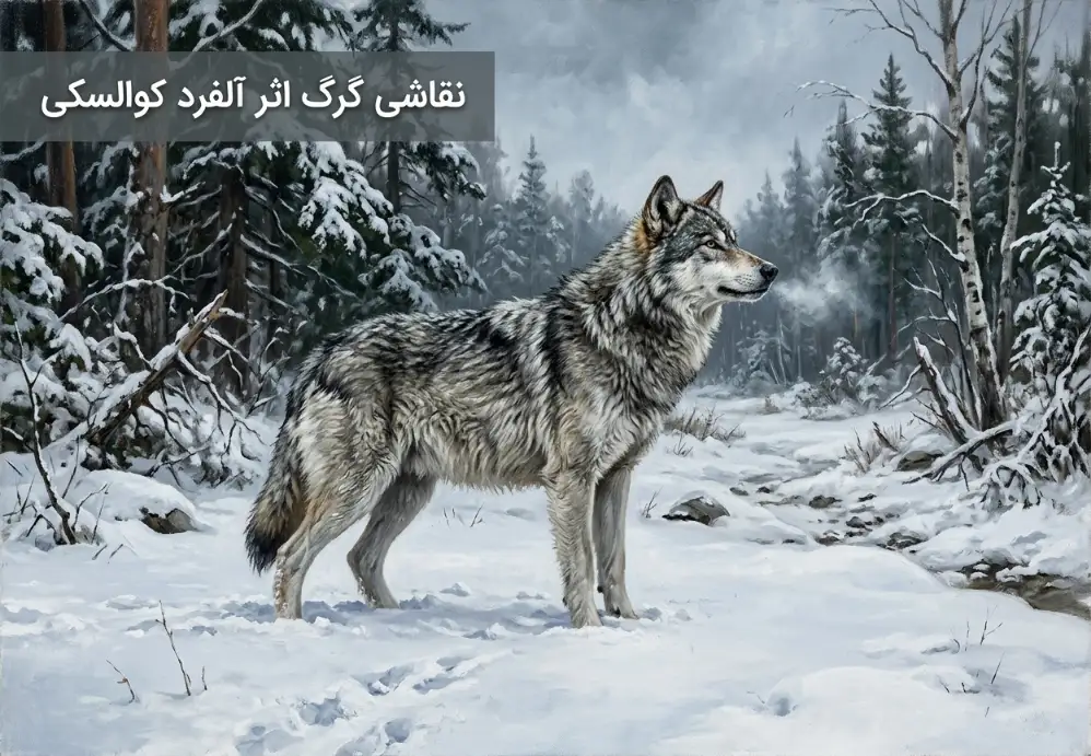 نقاشی گرگ اثر آلفرد کوالسکی