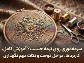 سرمه‌دوزی روی ترمه چیست؟ آموزش کامل، کاربردها، مراحل دوخت و نکات مهم نگهداری
