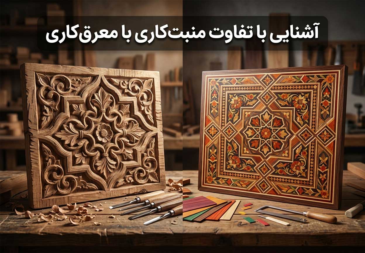 آشنایی با تفاوت منبت‌کاری با معرق‌کاری