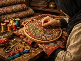 مراحل ترمه دوزی