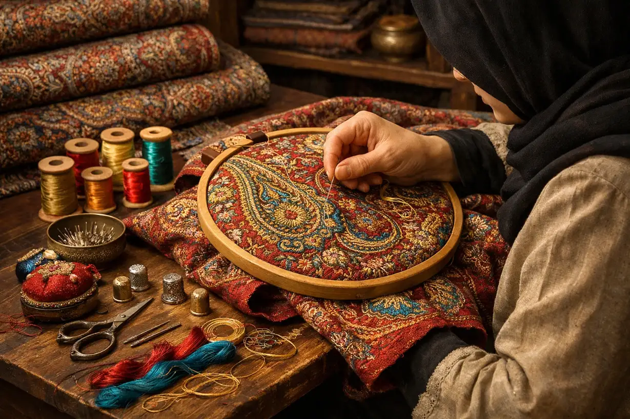 مراحل ترمه دوزی