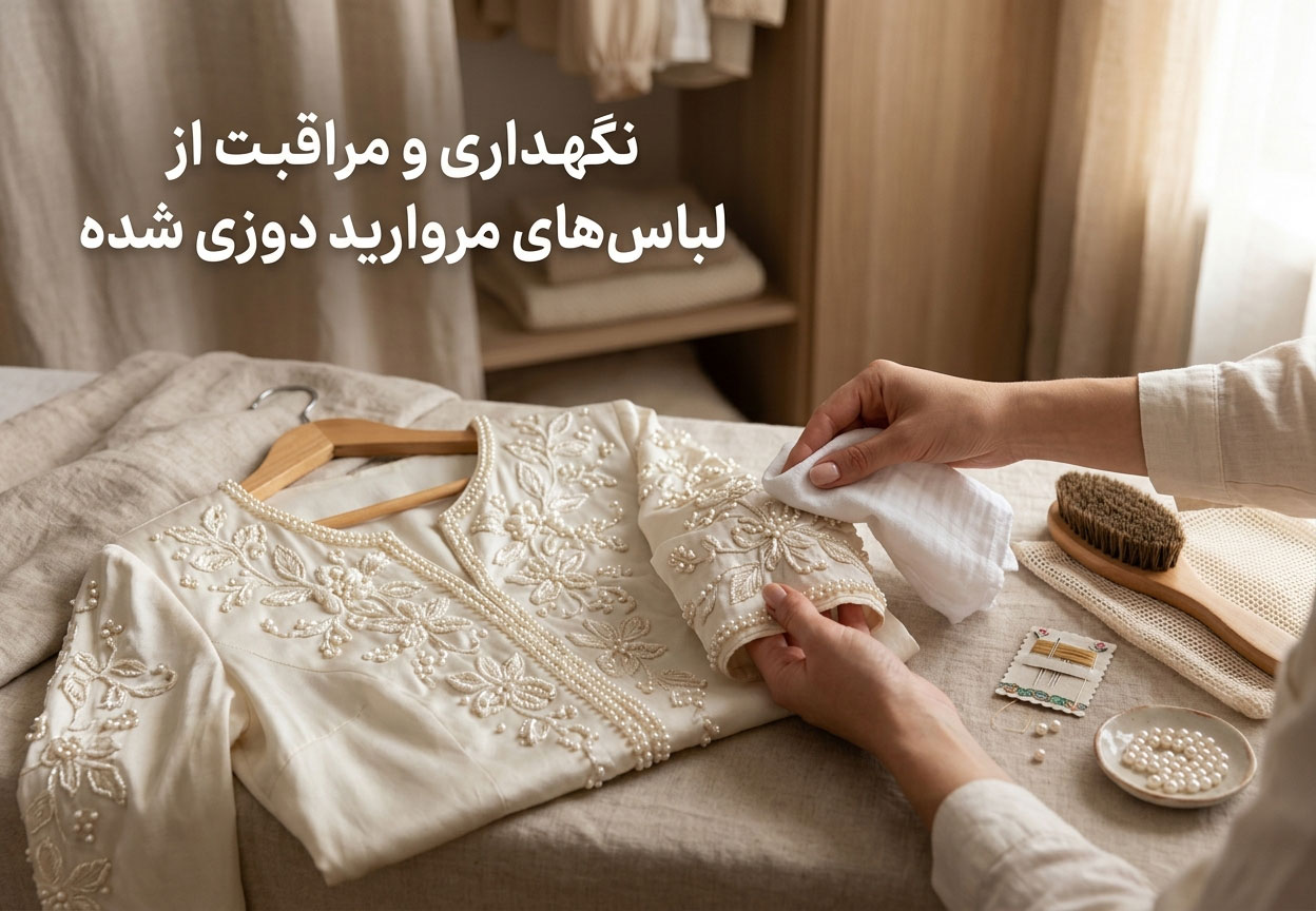 نگهداری و مراقبت از لباس‌های مروارید دوزی شده