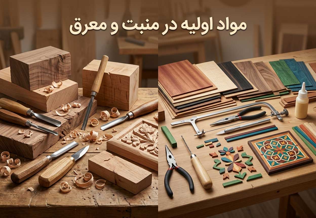 مواد اولیه در منبت و معرق