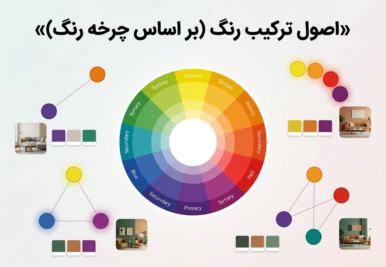اصول ترکیب رنگ (بر اساس چرخه رنگ)