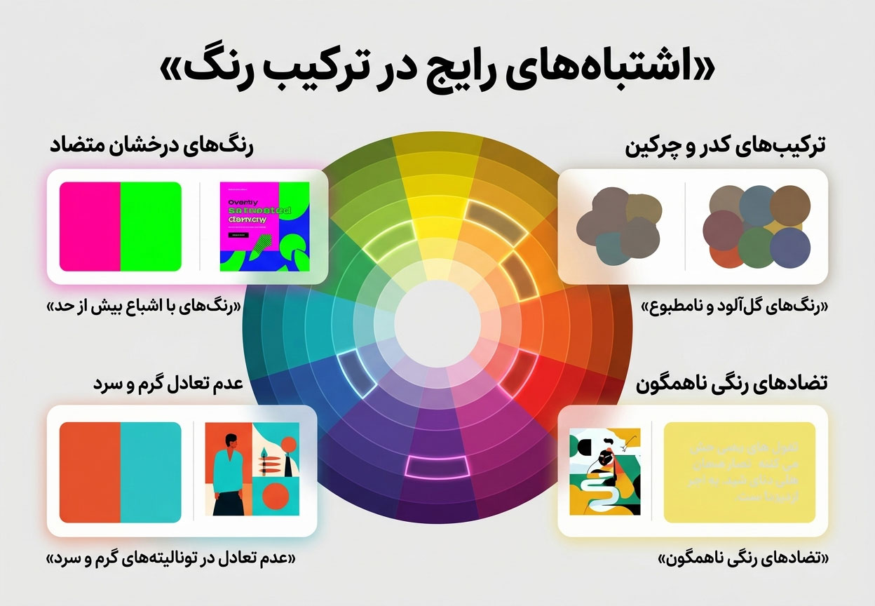 اشتباه‌های رایج در ترکیب رنگ