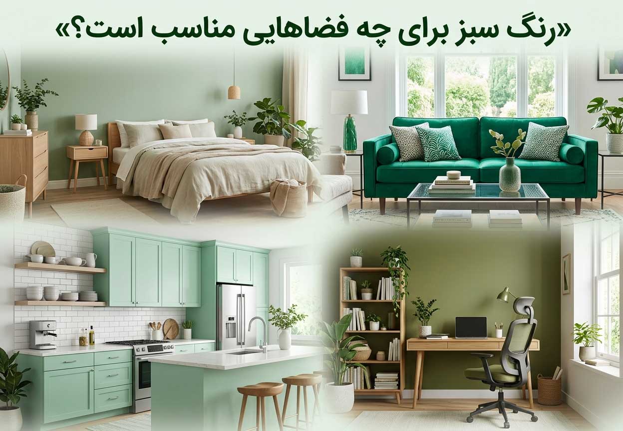 رنگ سبز برای چه فضاهایی مناسب است؟
