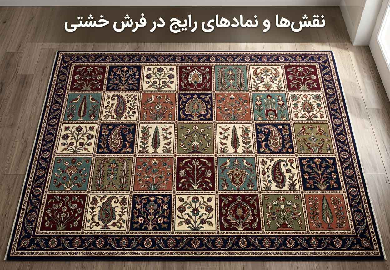 نقش‌ها و نمادهای رایج در فرش خشتی